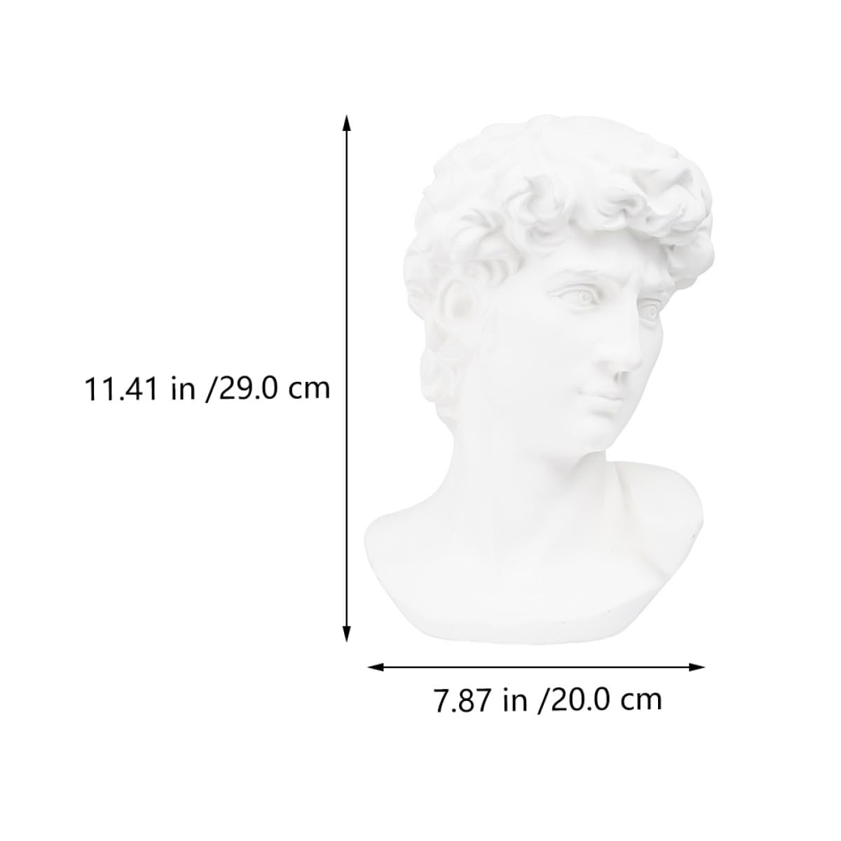 Happyyami Statua Decorativa in Resina Bianca Testa di David Stile Moderno per Arredamento Casa e Ufficio Funzione di Ausilio Didattico e Design Creativo Nordico