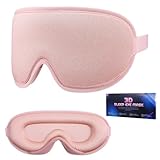 QFGasre Sleep Mask for Side Sleeper Women Men, 3D Deep Contoured Eye Mask for Sleeping Light Blocking Eye Covers with Adjustable Strap Soft Sleeping Masks for Travel Home Nap Rest Blindfold, Pink