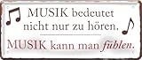 schilderkreis24 blechschild 28x12 cm – spruch musik bedeutet nicht nur zu hören musik kann man fühlen – deko geschenkidee