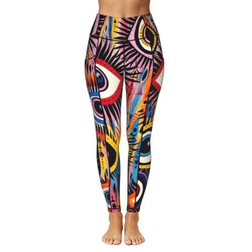 Conjunto de leggings con estampado de ojos para mujer activos 2