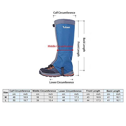 DECDEAL Polainas de perna Polainas de bota de neve ajustáveis à prova d'água anti-rasgo para caminh