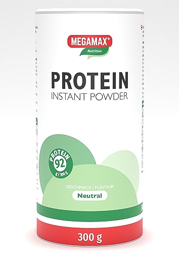 MEGAMAX Protein Instant Powder Neutral, Whey Protein Isolat, 92 g Eiweiß pro 100 g, ohne Zusatz von Aromen oder Süßstoffen, für Shakes sowie kalte und warme Speisen - Geeignet für Low-Carb Diäten