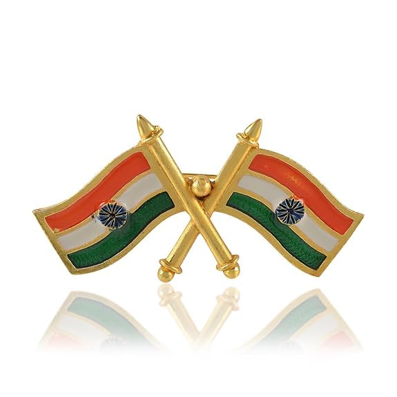 MSGH Tricolor Indian National Flag Brass Metal India Badge,Lapel Pin Badge for Saree,Coat,Shirt,Uniform,Bag,Independence Day,Republic Day Celebration(Pack of 12) (LARGE FLAG (PACK OF 6)) (B0DBVLX1BP) Amazon Price History, Amazon Price Tracker