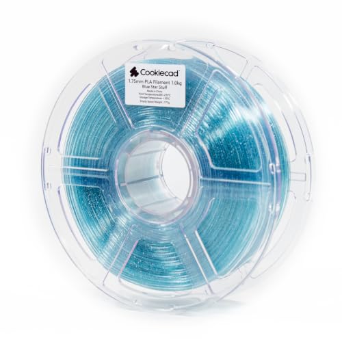 Cookiecad PLA Filament Translucent Glitter, Blue Star Stuff, 1.75mm 1kg