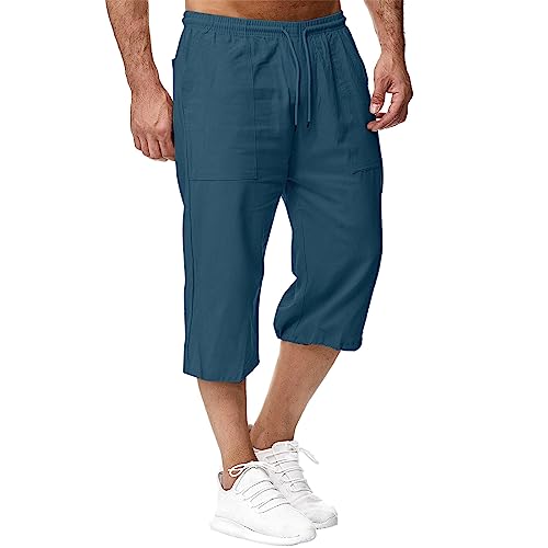 Short Cargo d'été décontracté VANVENE en Coton et Lin Ample