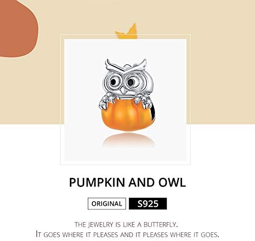 Miniatura 2 de Dijes originales de plata de ley 925 con diseño de calabaza para pulseras de estilo Pandora, dije colgante para el día de la madre, Halloween para