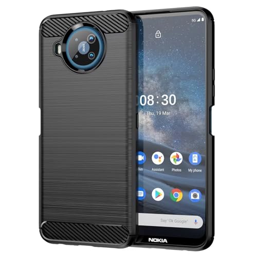 Sidande Funda para Nokia 8.3 5G/para Nokia 8 V 5G UW Funda Ultrafina con protección contra Golpes, Fabricada en TPU y Fibra de Carbono Funda Protectora para Nokia 8.3 Negro