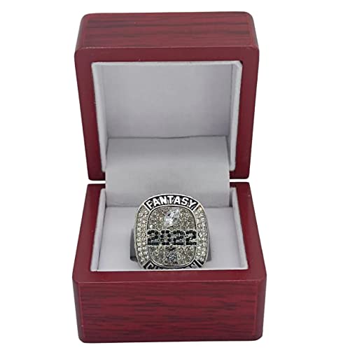 Kuseli 2022 Fantasy Football Championship Ring FFL MVP Trophy Prize for Fans Mens' Souvenir Gift Size 8-14 (11,with Box)