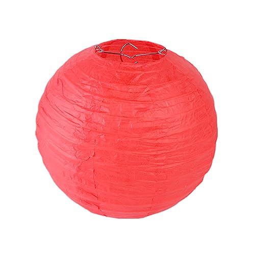 Surwin 4",6",8",10",12",16" Paper Lanterns, 10pcs Chinese Lanterns Biodegradable Paper Lampshades, Colourful Paper Lanterns for Weddings Baby Shower Celebrations Garden Party Decor (10",red)