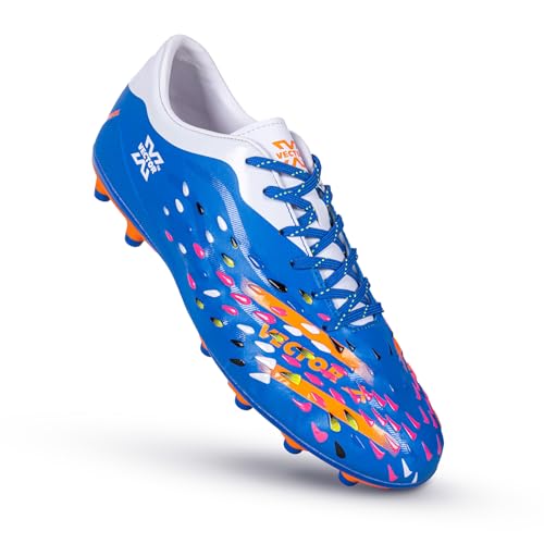Image of Vector X Men & Boys Football Shoe /Studs|Sports & Athletic Footwear PU Upper with TPU Sole|Lightweight Comfortable & Maximum Grip Soccer Cleats |Multi Ground Shoes for Training & Practice