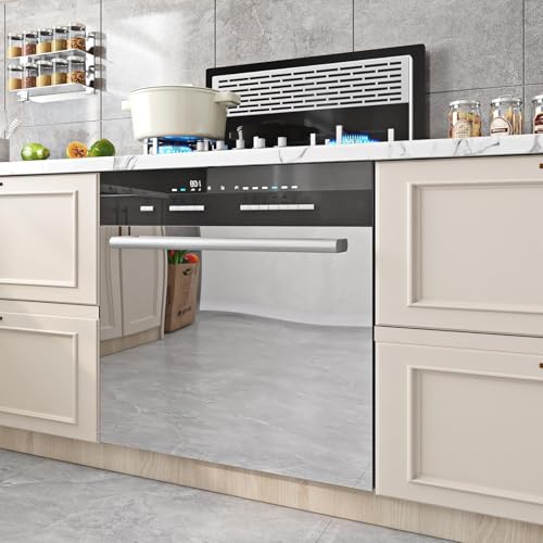 Spiegelfolie Selbstklebend Möbelfolie für Möbel Silber Glitzer Klebefolie Möbel Spiegel Aufkleber für Schrank möbelKüche Spiegelfolie Küchenfolie Wandschutzfolie Selbstklebend Hochglanz