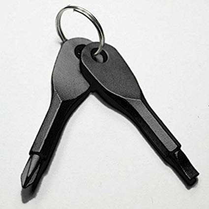 RDDPhilips and Flat Head Screwdriver Portable Keychain Set Gift (Black)