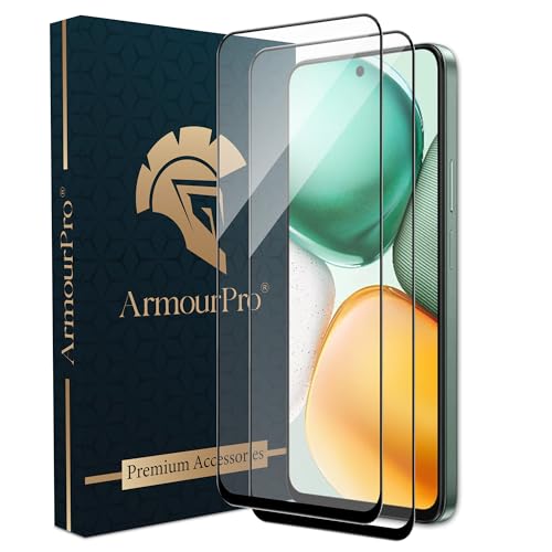 Image of ArmourPro Tempered Glass for Honor X7C - 9H Anti Scratch Screen Protector, Edge to Edge Coverage, HD Clarity, Smooth Touch, Case Friendly | Black, Pack of 2