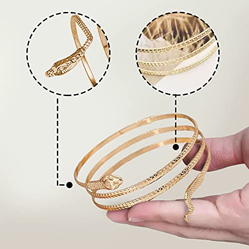 Gold Snake Bracelet - Upper Arm Cuff for Women - Evening Bracelet, One Size3