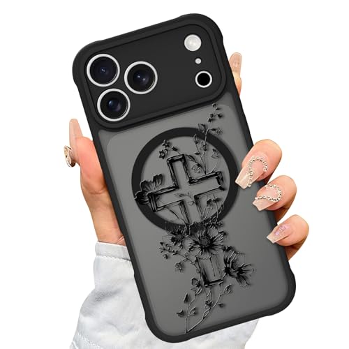 AIGOMARA Case for iPhone 17 Pro, Flower Christian Pattern Design