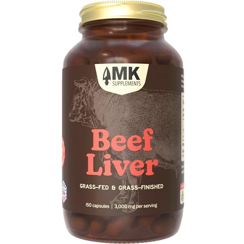 MK Supplements Grass Fed Beef Liver Supplement, Supports Energy Production, Detoxification, Digestion, Immunity and Full Body Wellness, Non-GMO, Freeze Dried, 30 Servings (3,000 mg Each)