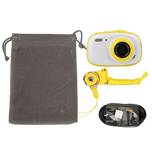 Appareil photo numérique pour enfants, appareil photo pour enfants avec fonction bluetooth et lampe de poche , appareil photo étanche, résistant aux chutes, appareil photo HD 2.0 pouces pour ga(Jaune)
