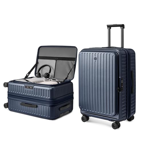 NINETYGO Top Opening Checked Luggage, Lightweight Medium Suitcase, ALPS
