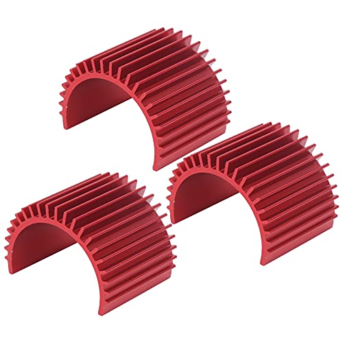 VGEBY RC Motor Heatsink, 3Pcs Lightweight Aluminum Alloy Remote Control Car Motor Heat Sink RC Upgrade Accessory Parts Fit for 12428, 12427, A959‑B, A979‑B, 124018, 124019(red) 124019 Parts