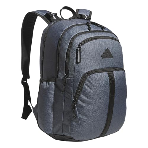 adidas Prime Backpack for Work, Travel Bag for Women and Men with Padded Compartment for Laptop, Twill Onix Grey/Black, One Size