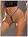 SweatyRocks Women's Cut Out Thong Underwear Low Rise Zipper G-string Lingerie Thongs Black Large