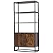 HOMCOM Scaffale Libreria in Stile Vintage con 3 Ripiani, 1 Armadietto in Legno e Telaio in Metallo Nero 76x33x162.5cm
