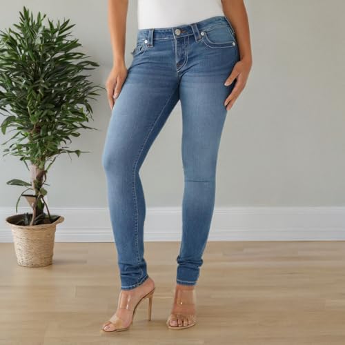 True Religion Womens Stella Low-Rise Medium Wash Skinny Jeans3