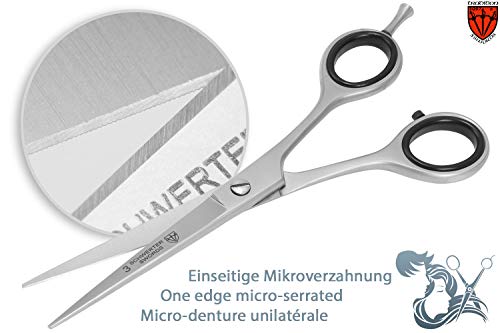 DREI SCHWERTER - Roestvrije professionele kappersschaar in etui, nieuw met kam en doek - Image 3