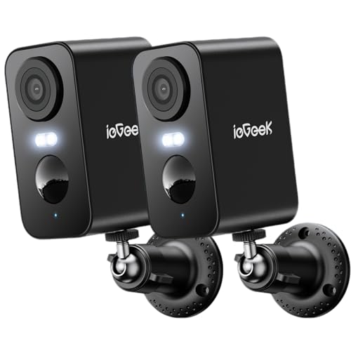 ieGeek Security Cameras Wireless Outdoor 2-Pack, 2K WiFi Surveillance Camera for Home Security, Battery Powered Security Cameras with Siren & Spotlight, AI Detection, IP65 Waterproof, Works with Alexa