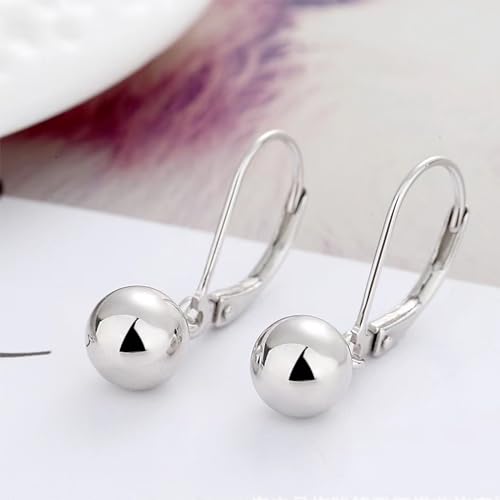 Sterling Silver Drop Ball Earrings for Women 18k Gold Small Round Balls hoop Earring Leverback Dangle Drop Earrings Fashion Hypoallergenic Jewelry4