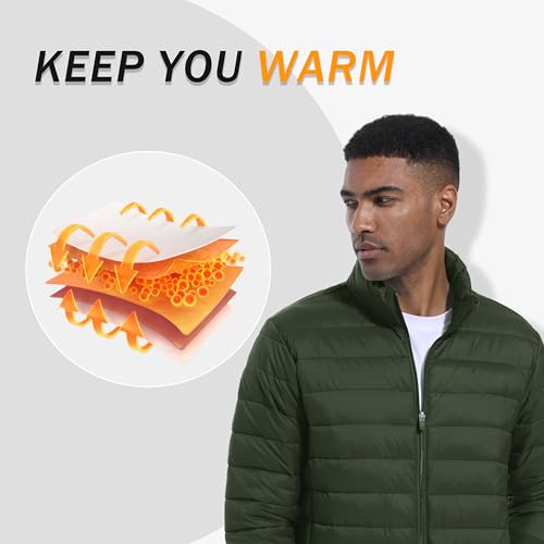 MAGNIVIT Men's Puffer Jackets Lightweight Warm Winter Coat Water-Repellent Windbreaker Insulated Quilted Packable Jacket3