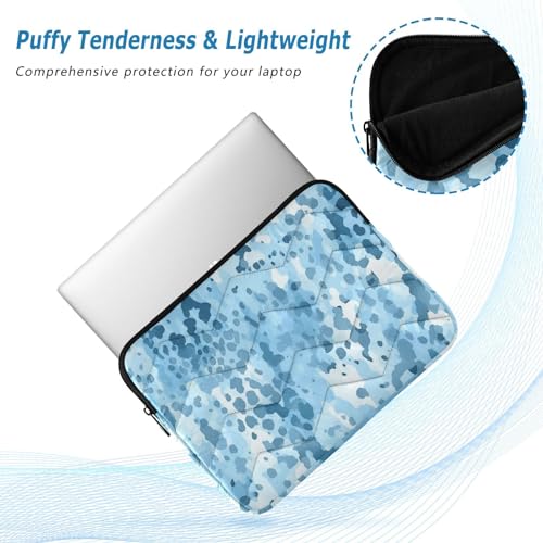 Funda para portátil 13-14 pulgadas, impermeable, azul con estampado leopardo miniatura 5