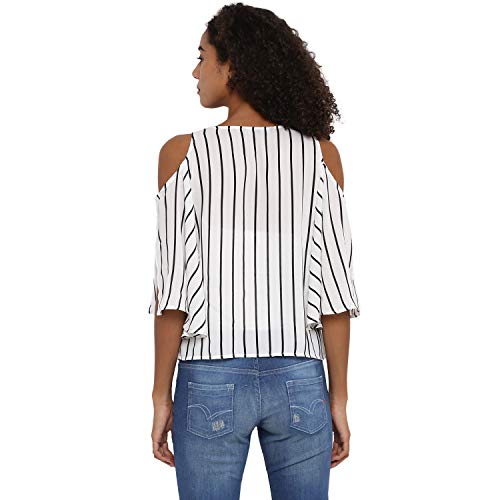 Image of Harpa Boat Neck Vertical Stripes Top