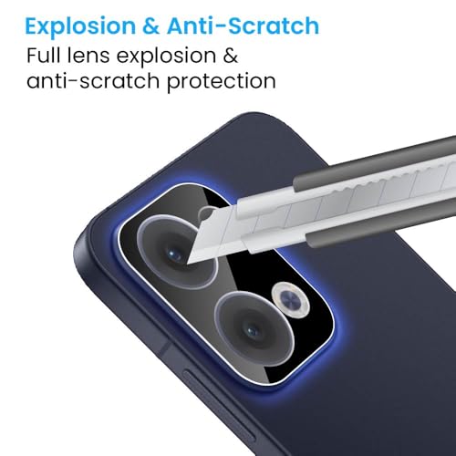 Image of FIRST MART Black Camera Lens Protector for Oppo Reno 13 | 9H Tempered Glass, HD Clear, Scratch Resistant, Anti-Fingerprint, Case-Friendly | Pack of 1