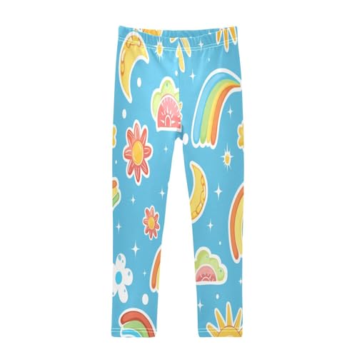 Toddler Girls Leggings Printed Yoga Pants Leggings Sun Cloud Rainbow for Kids