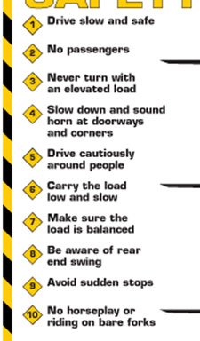 Algra Corporation AH9 Forklift Safety Rules Poster thumb #1