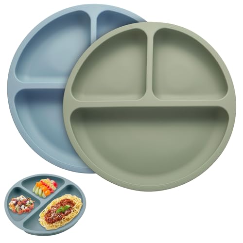 2-teiliges Edelstahl-Speiseteller-Set – Dreigeteilt, 22,4 Cm, Für Portionskontrolle, Camping & Familie, Spülmaschinenfest