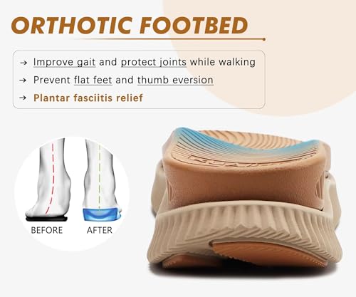 Image of KuaiLu Womens Orthopedic Walking Sandals with Arch Support Recovery Cushion