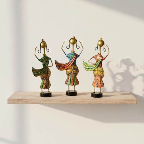 Image of CraftVatika Home Decoration Items for Living Room, Rajasthani Dancing Lady Showpiece, Aesthetic Home Decor for Living Room Tabletop Wedding Anniversary Home House Warming Gifts Bew Home