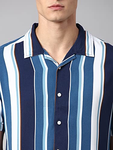 Image of Dennis Lingo Navy Casual Shirts for Men