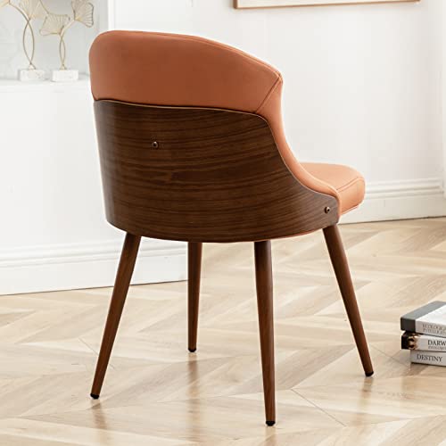 Allfonis Dining Chairs Modern Style Indoor Kitchen Chair, Comfortable Living Room Chairs With Metal Legs, Upholstered Chairs 1 Pcs, Orange… #TOP5