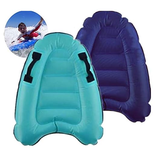 Inflatable Surf Body Board with Handles, Lightweight Swimming Floating Surfboard Aid Mat Learn to Swim, Beach Safety Theme Surfing Swimming Summer Water Fun Toy for Both Kids and Adult