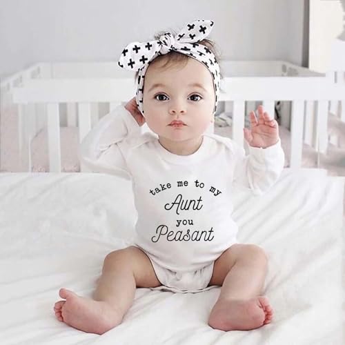 listery Take Me to My Aunt You Peasant Baby Bodysuit Funny auntie Bodysuit Baby Bodysuit Baby Clothes 0-12M2