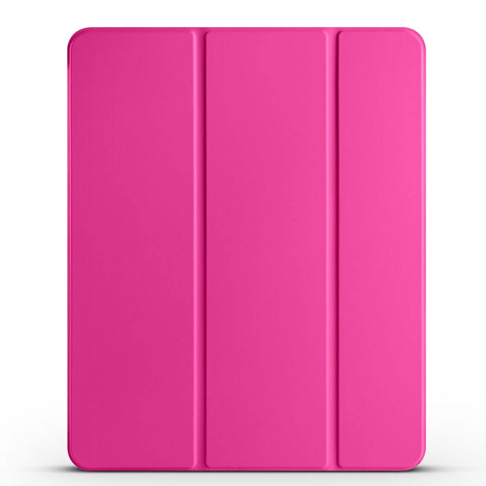 Zore Apple ile uyumlu iPad Pro 13 2024 Zore Smart Cover Kalem Bölmeli Standlı 1-1 Kılıf Pembe Koyu