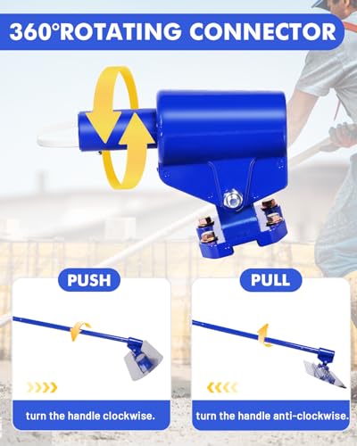 YJINGRUI Betonglätter 120 * 30 cm, Betonverteiler mit 4X1,15 m Stiel zum Verlegen von Betonböden und Zement, Bull Float Concrete Kit (blau)