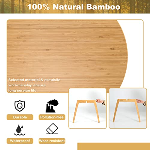 Costway End Table, Bamboo Round Side Table W/ 4 Splayed Legs & Round Tabletop, Small Coffee Table Plant Stand For Living Room, Bedroom, Balcony, Easy Assembly, Natural Wood Color #TOP5