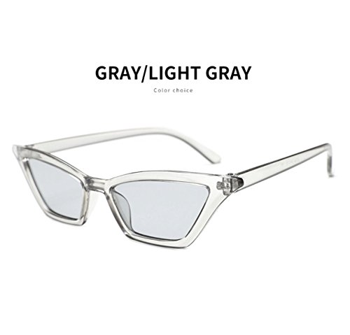 Image of W&Y YING Small Cat Eye Sunglasses for Men and Women Skinny Retro Frame Y2K Shades Trendy Fun Fashion Glasses