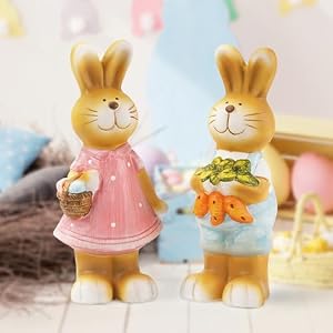 Homemory 2PC Bunny Decor Rabbit Figurines, Easter Statues Set of 2 for Spring Tabletop Decor Decorations Outdoor Garden 8.2 Inches Homemory 2PC Bunny Decor Rabbit Figurines Easter Statues Set of 2 for Spring Tabletop Decor Decorations Outdoor Garden 82 Inches