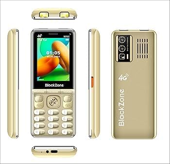 Image of BLACKZONE Winx 4G Plus 3GB RAM 16GB ROM Volte Keypad Mobile Phone with WiFi, Whatsapp, Instagram, YouTube, Play Store, 2.8-Inch Touch Display, All Android Features (1 Year Warranty) (Gold)