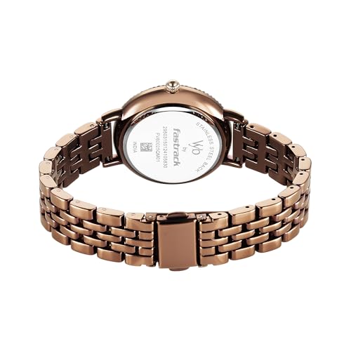 Image of Fastrack Vyb Enigma Brown Dial Alloy Strap Watch for Women